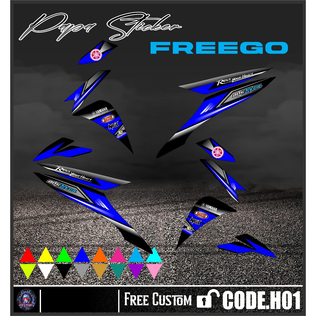 Jual BARU Striping YAMAHA FREEGO LIST STICKER YAMAHA FREEGO papa H01 ...