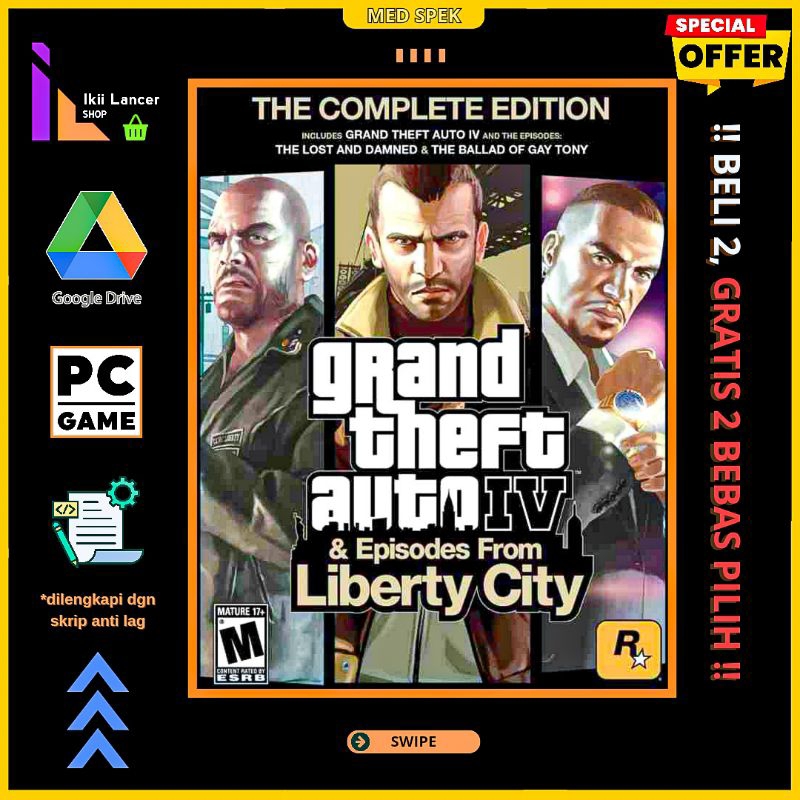 Jual Grand Theft Auto IV The Complete Edition PC/Laptop Games GTA 4