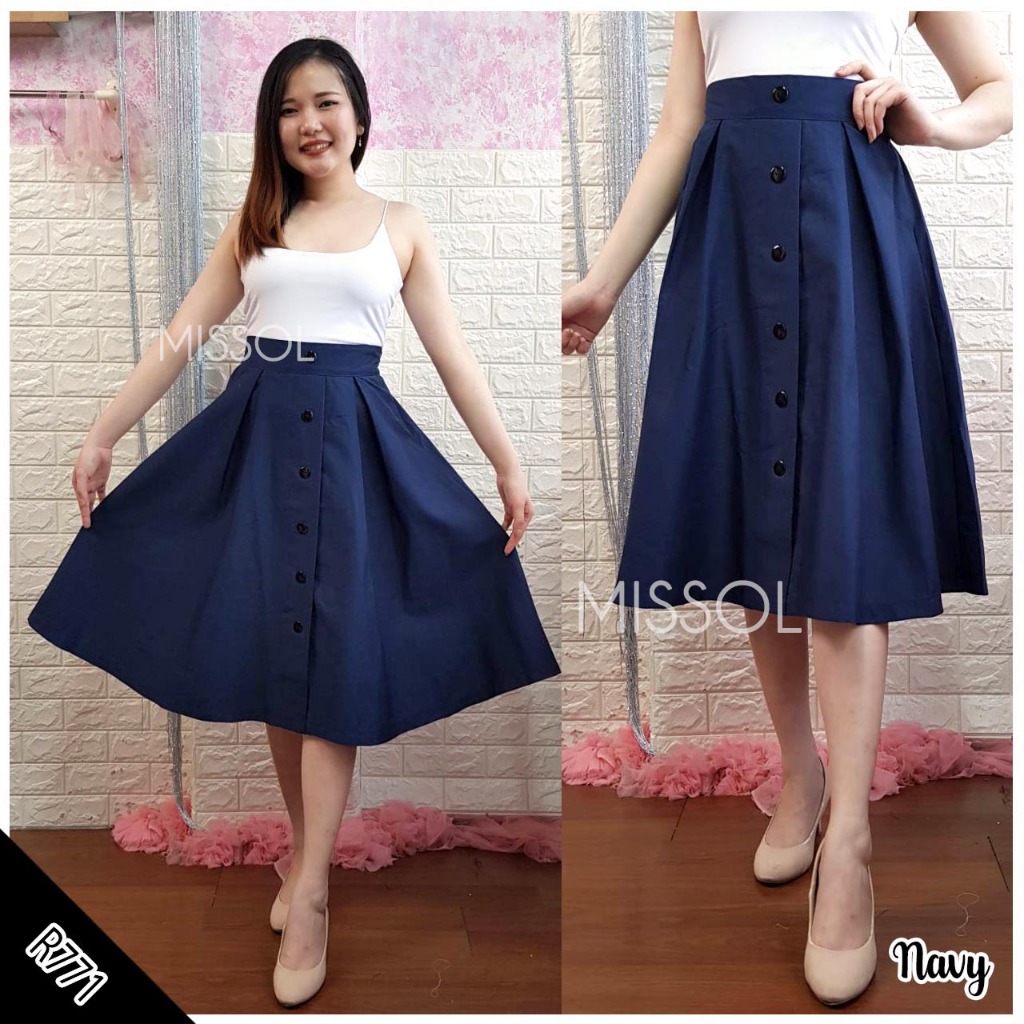 Jual TERMURAH BESTSELLER Rok polos wanita lebar midi panjang plain ...