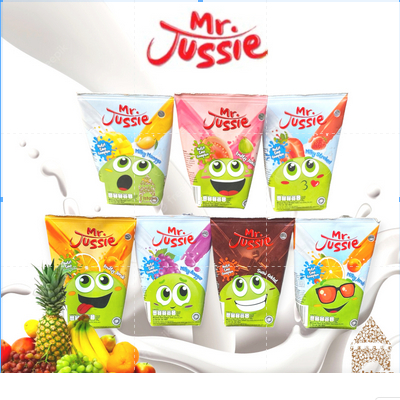 Jual MINUMAN MR JUSSIE ANEKA RASA COKELAT STAWBERRY ORANGE JAMBU
