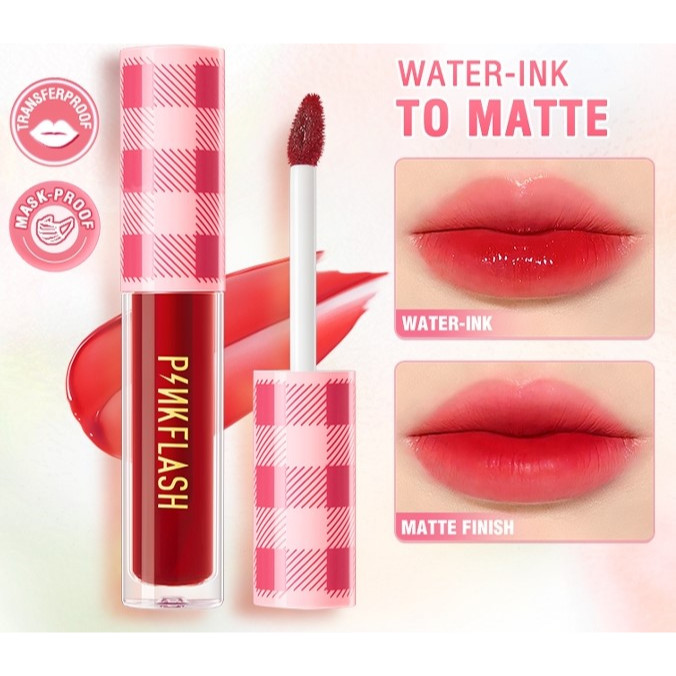 Jual PINKFLASH Water Ink Airy Matte Lip Tint Transfer-proof Tahan lama ...