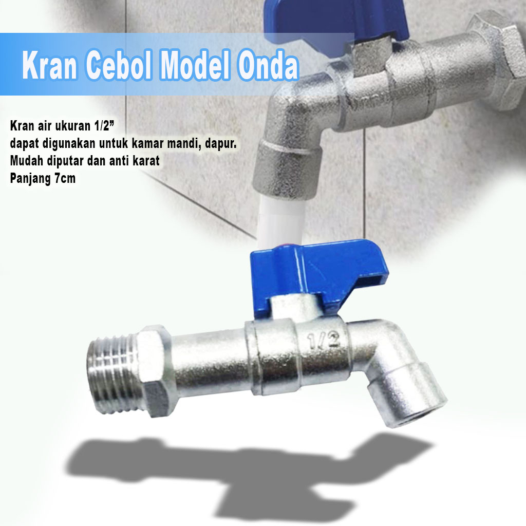 Jual Kran Air Cebol 1/2 / Kran Tembok 1/2 - Keran Air Cebol Taman 1/2 ...