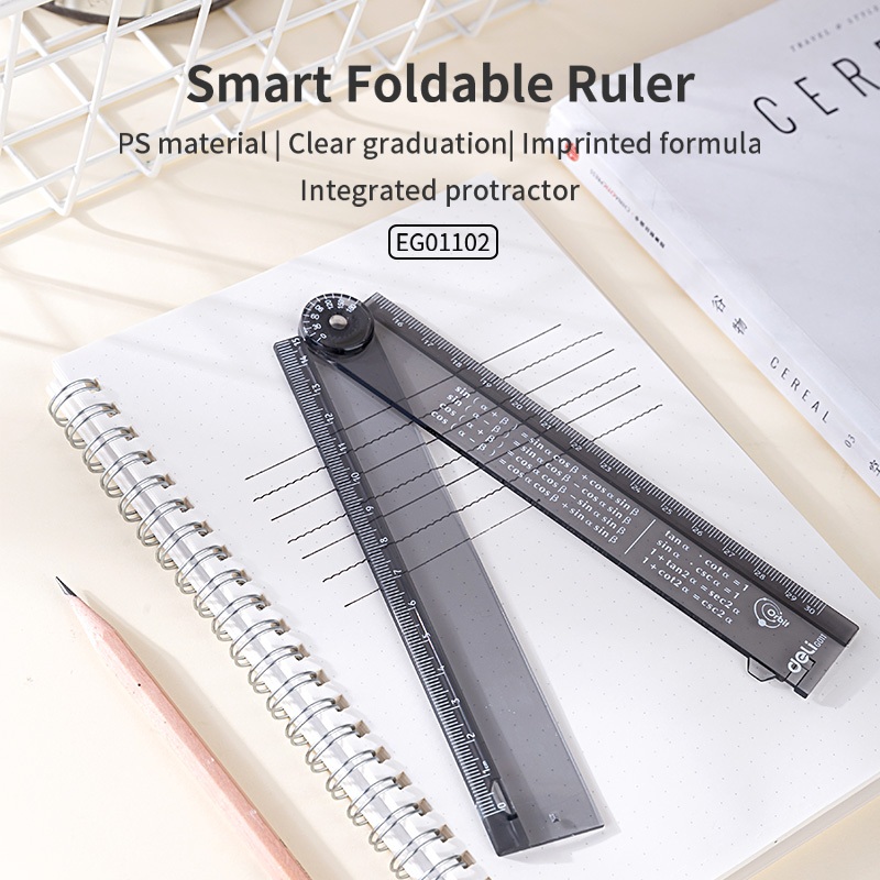 Jual Deli Foldable Ruler / Penggaris Transparan 30cm Dapat Dilipat ...