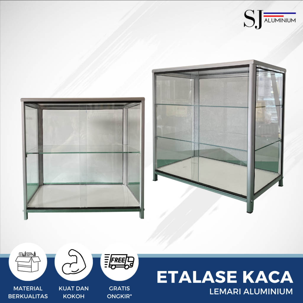 Jual Etalase Kaca Aluminium Etalase Display Lemari Kaca Rak Kaca