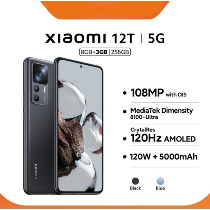 Xiaomi 12T Pro Black 8GB RAM 128GB ROM（Xiaomi 12T Pro Dual