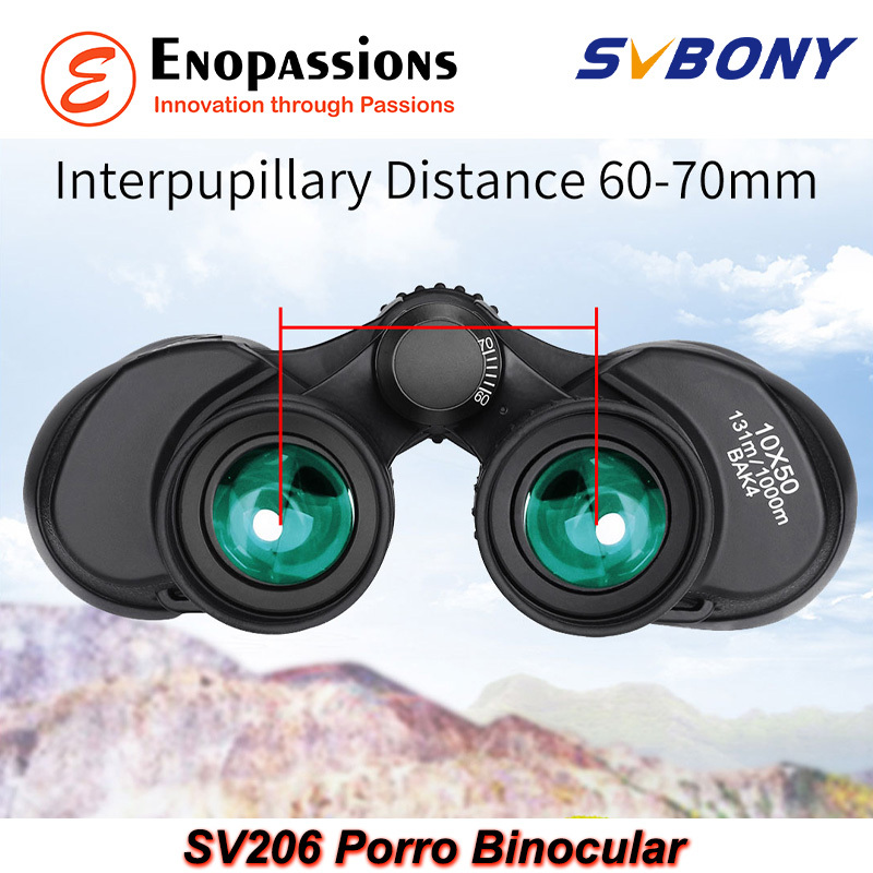 Svbony SV206 10x50 Verrekijker voor Volwassenen, HD FMC Lens Bak4 Porro Prism Waterdichte Verrekijker met Nekriem Draagtas voor Vogels Kijken, Sterrenkijken, Maan, Safari