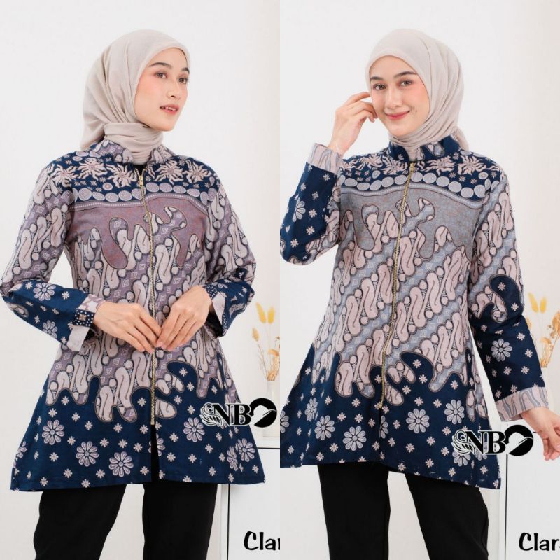 Jual Baju Batik Wanita Modern Blouse Batik Kerja Atasan Batik Wanita ...