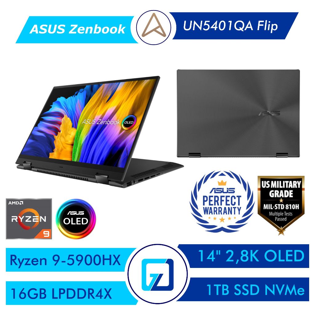 Jual Asus Zenbook 14 Flip Un5401qa Ryzen 9 5900hx 16gb 1tb 14 28k Oled X360 Windows 11 Ohs 8821