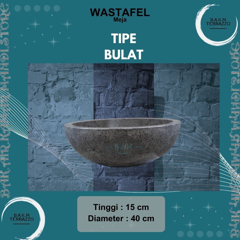 Jual BAKM TERRAZZO WASTAFEL TIPE BULAT | WASTAFEL TOILET MINIMALIS BAKM ...