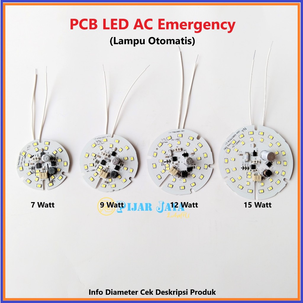 Jual PCB LED AC Emergency Watt Lengkap 7W 9W 12W 15W Mesin Lampu