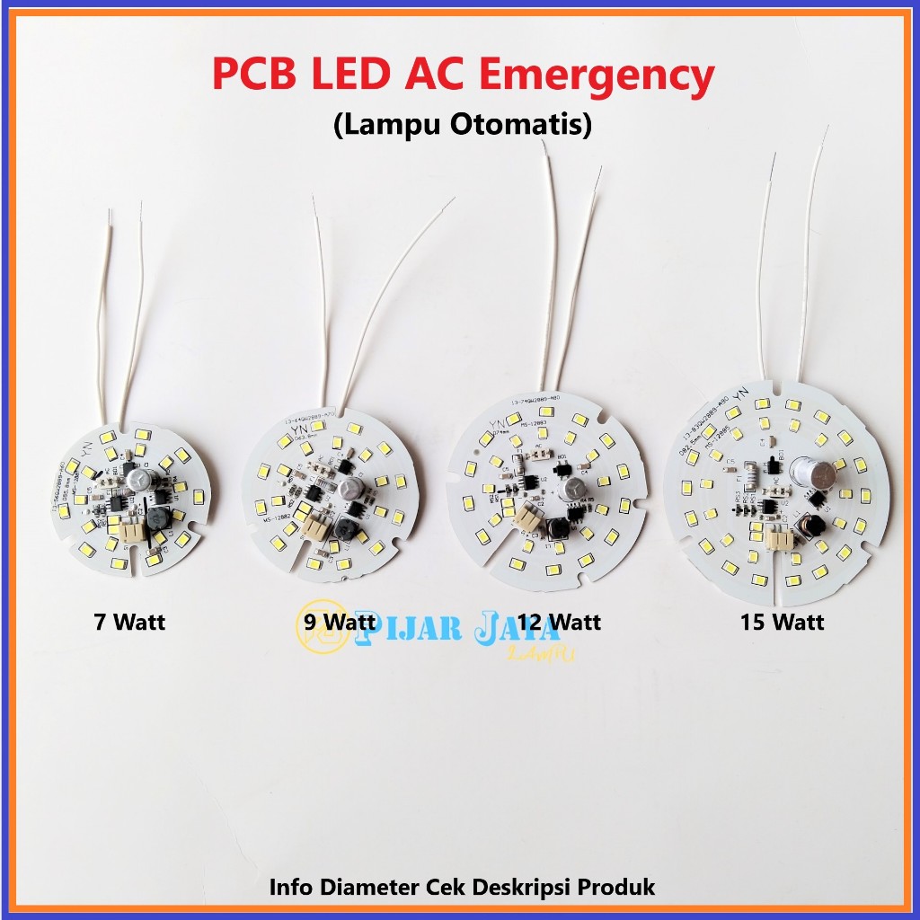 Jual PCB LED AC Emergency Watt Lengkap 7W 9W 12W 15W Mesin Lampu ...