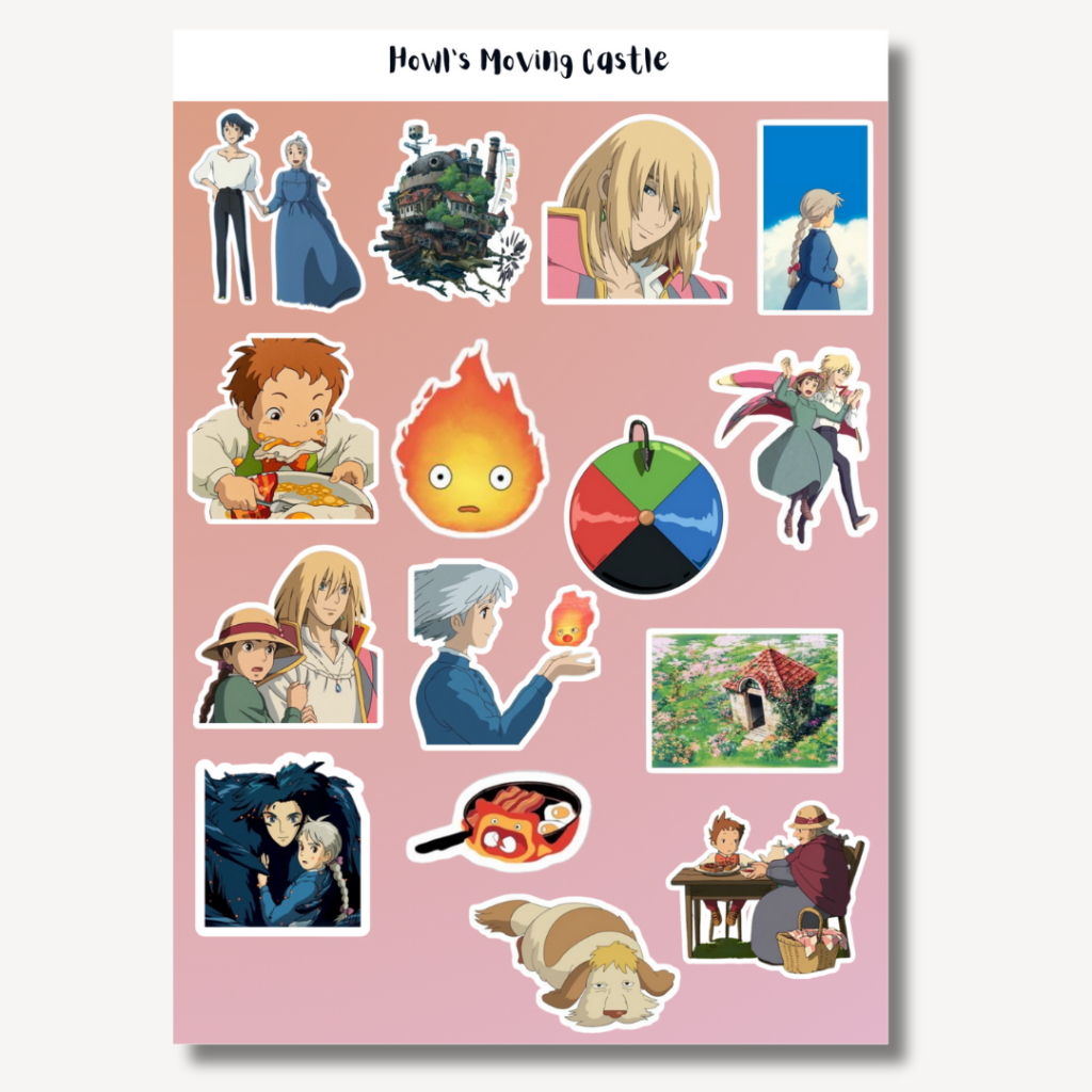 Jual Sticker Tumblr Howl's Moving Castle sticker Studio Ghibli 17 pcs ...