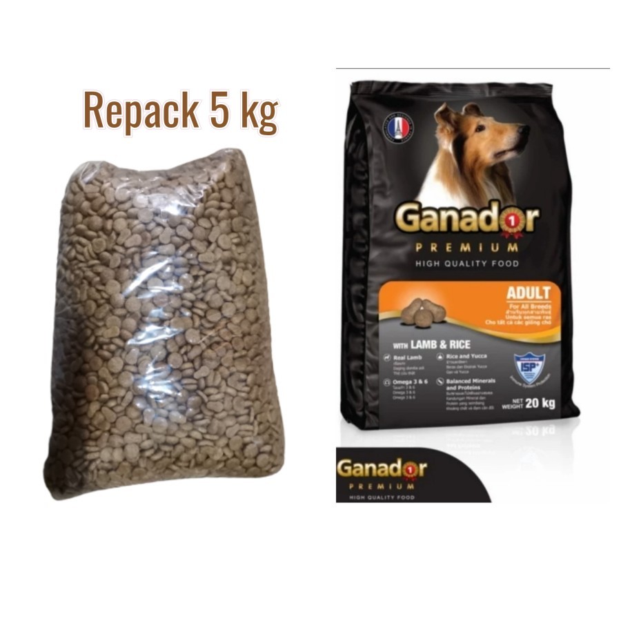 Jual Ganador Adult Lamb & rice repack 5 kg dog food makanan anjing 5kg ...
