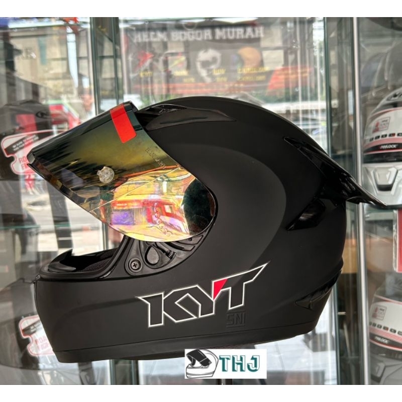 Jual Helm KYT R10 Black Doff Paket Ganteng Shopee Indonesia