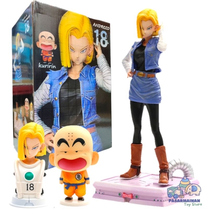 Jual Action Figure Dragon Z Super Krilin And Android 18 Statue ...