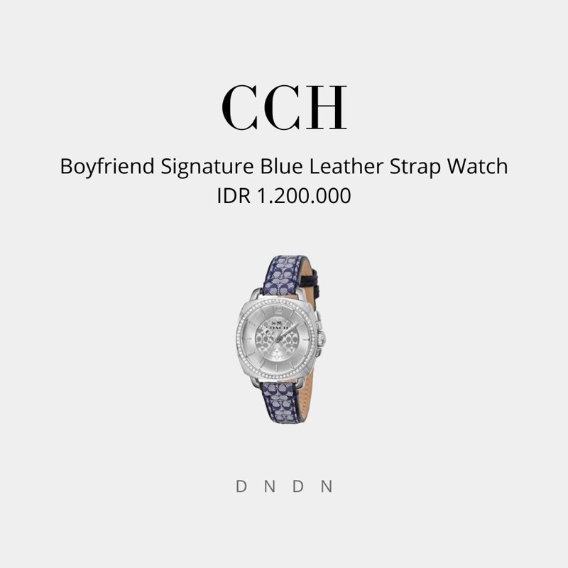 Jual Boyfriend Signature Blue Leather Strap Watch | Shopee Indonesia