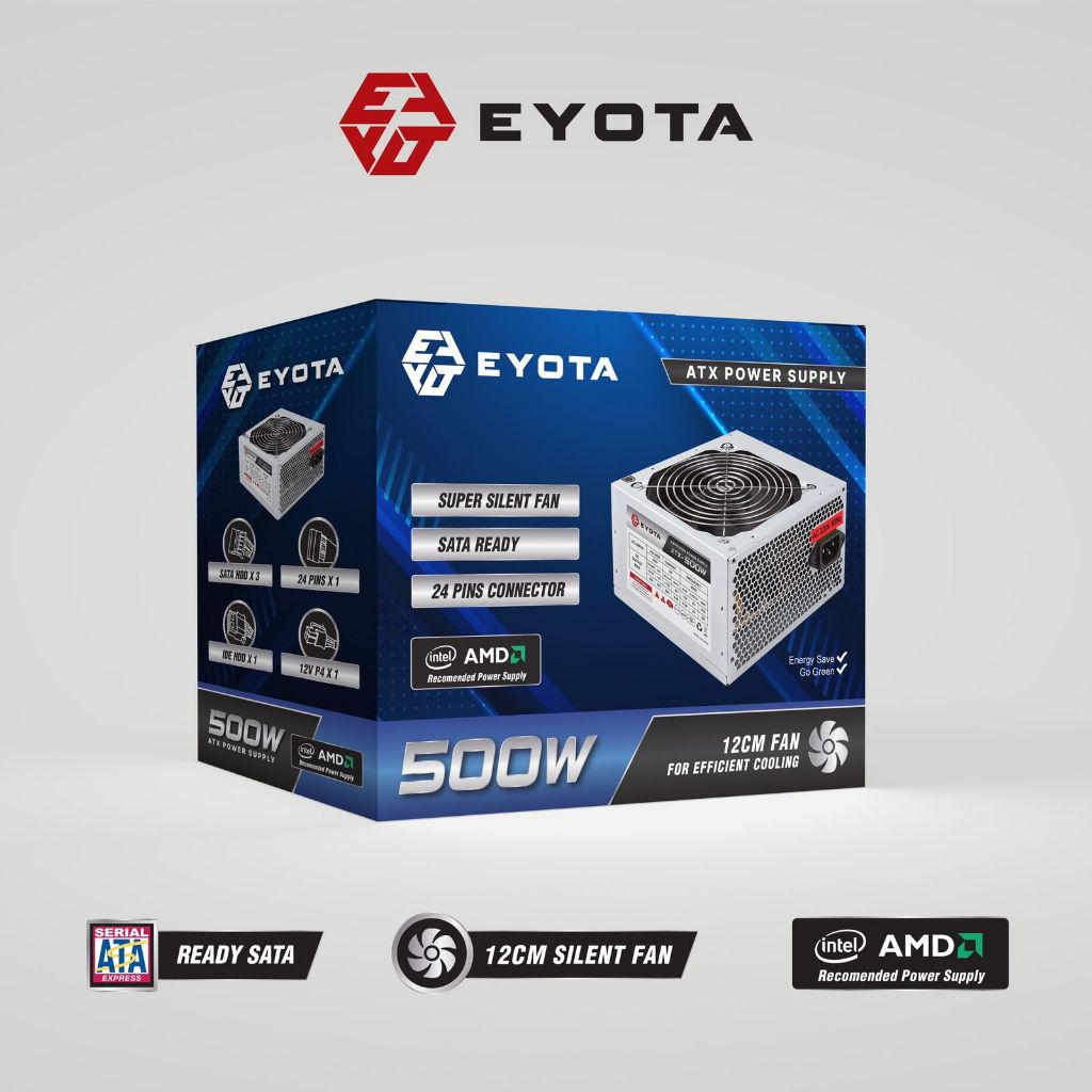 Jual Power Supply Eyota 500W / PSU Komputer 500 W Fan Besar 12cm