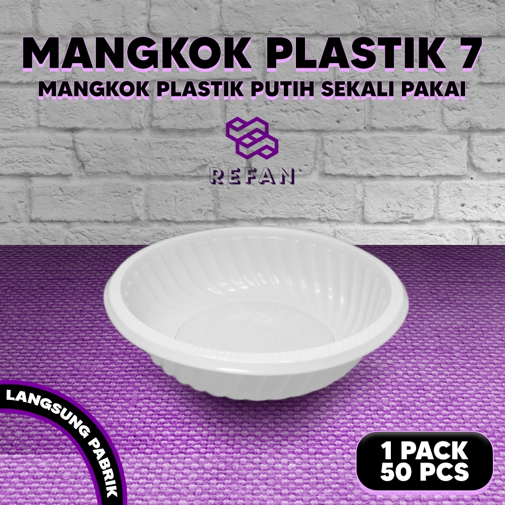 Jual Mangkok Plastik Putih Susu Mangkok Plastik Sekali Pakai Ukuran 7