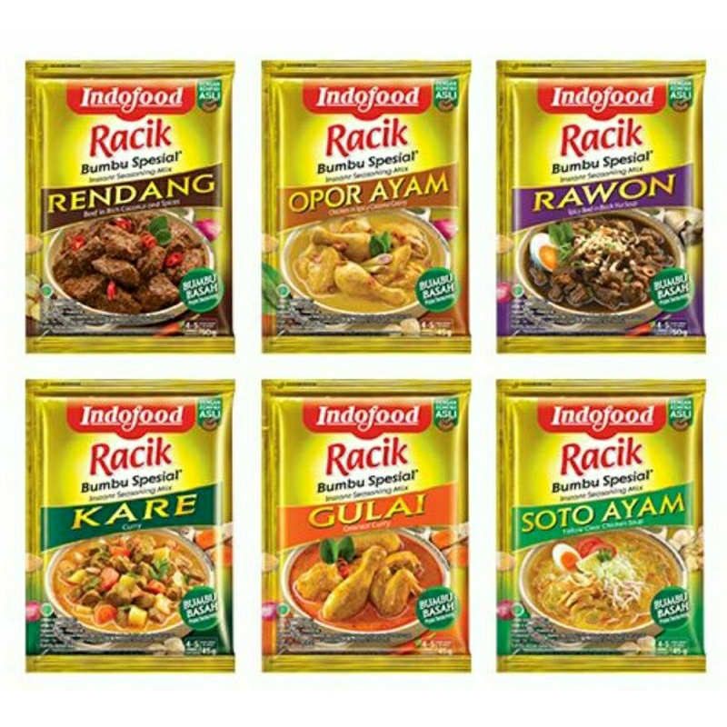Jual indofood bumbu racik basah / bumbu instant / bumbu racik rendang ...