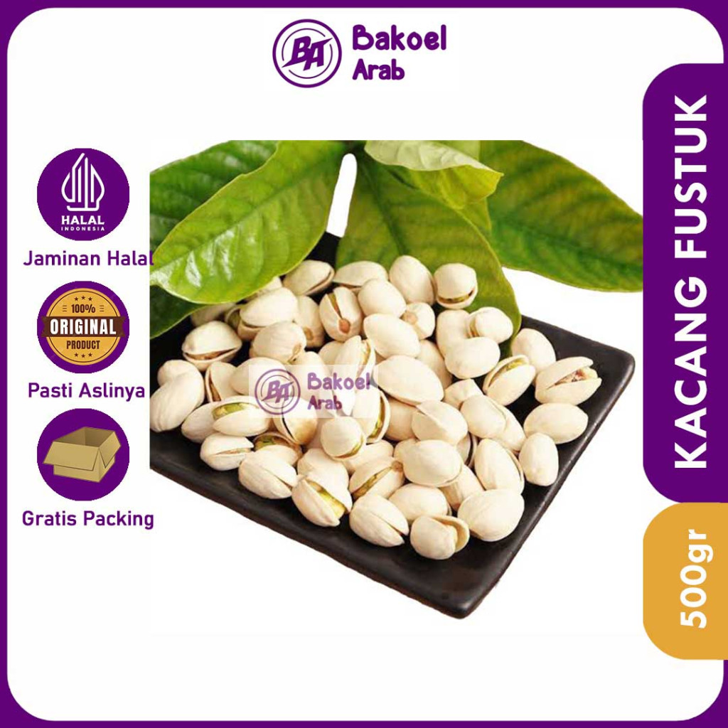 Jual Kacang Fustuk Pistachio 500GR Kacang Kulit Putih Khas Arab ...