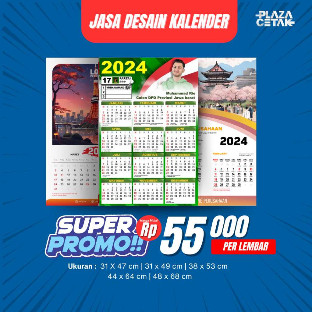 Jual JASA DESIGN KALENDER PARTAI 1 HALAMAN (FREE TAMPLATE) | Shopee ...