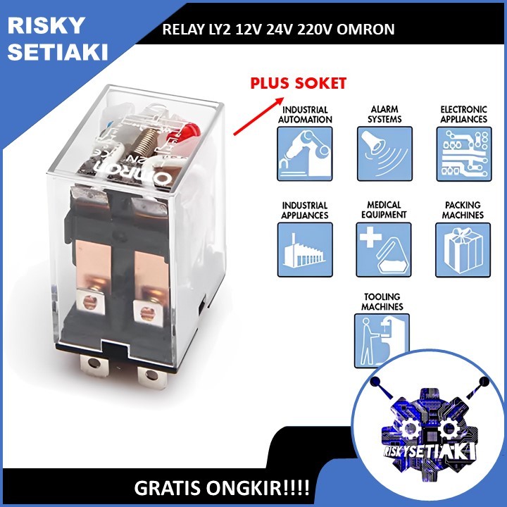 Jual RELAY LY2 12V OMRON RELAY LY2N OMR 24V RELAY LY2-N OM 220V 8 PIN ...