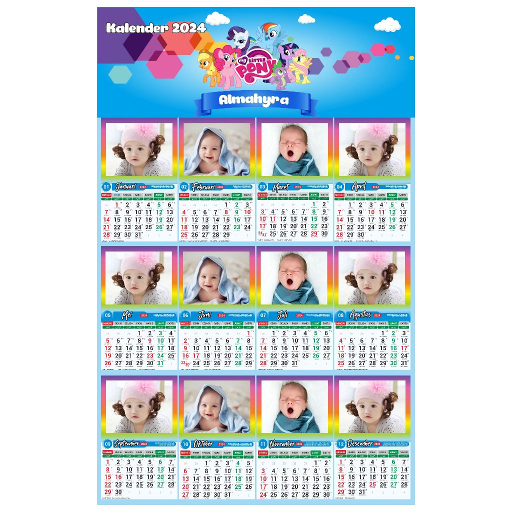 Jual KALENDER 2024 KUDA PONY ISI 12 FOTO CUSTOM Shopee Indonesia