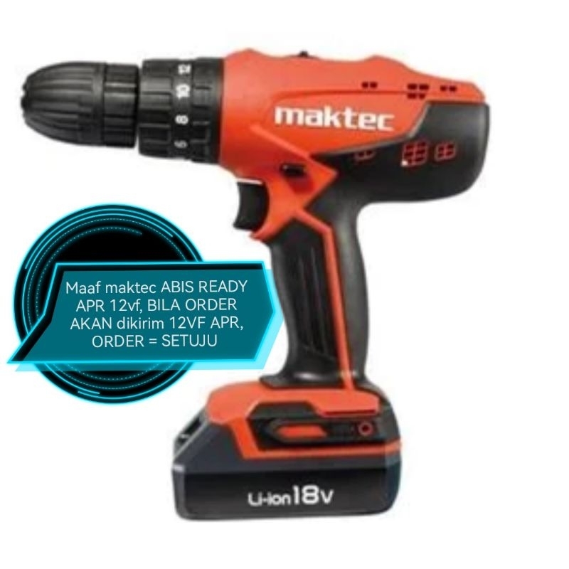 Jual Mesin Bor Baterai MAKTEC Bor Cordless Garansi Resmi 2thn Bor Besi ...