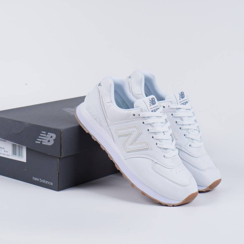 Jual Sepatu NB New Balance 574 Leather White Gum - Sneakers New Balance ...