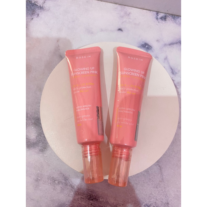 Jual Glowing up sunscreen pink Bg Skin ( Hybrid sunscreen ) Shopee