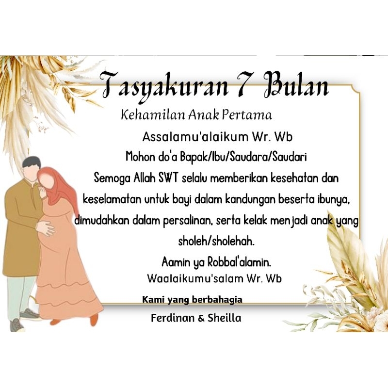 Jual Stiker glossy Tasyakuran 7 bulan/syukuran kehamilan 4 bulan/stiker