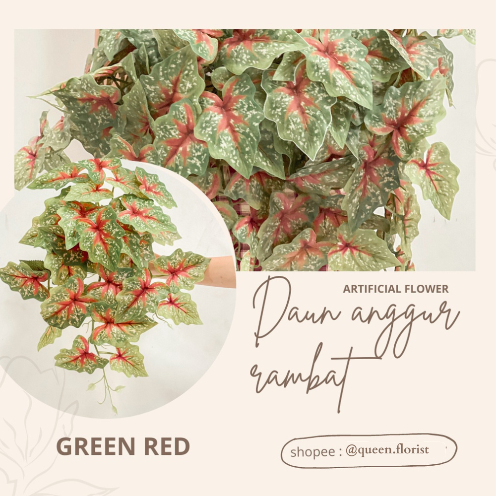 Jual DAUN ANGGUR RAMBAT Daun Plastik Palsu Artificial Dekorasi Willow ...