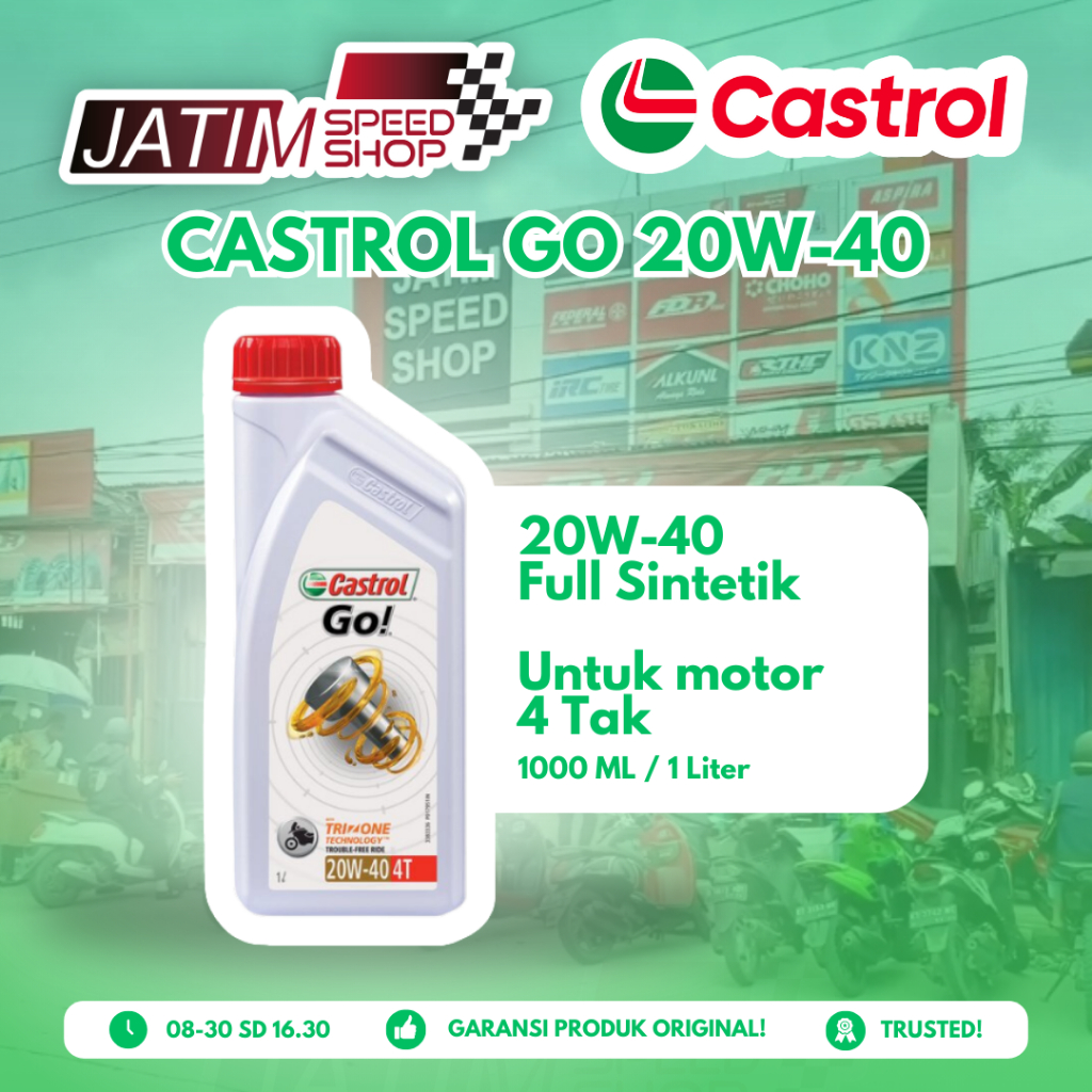 Jual Oli Castrol Go 20W-40 Untuk Motor 4 Tak 1000ML/1 LT | Shopee Indonesia