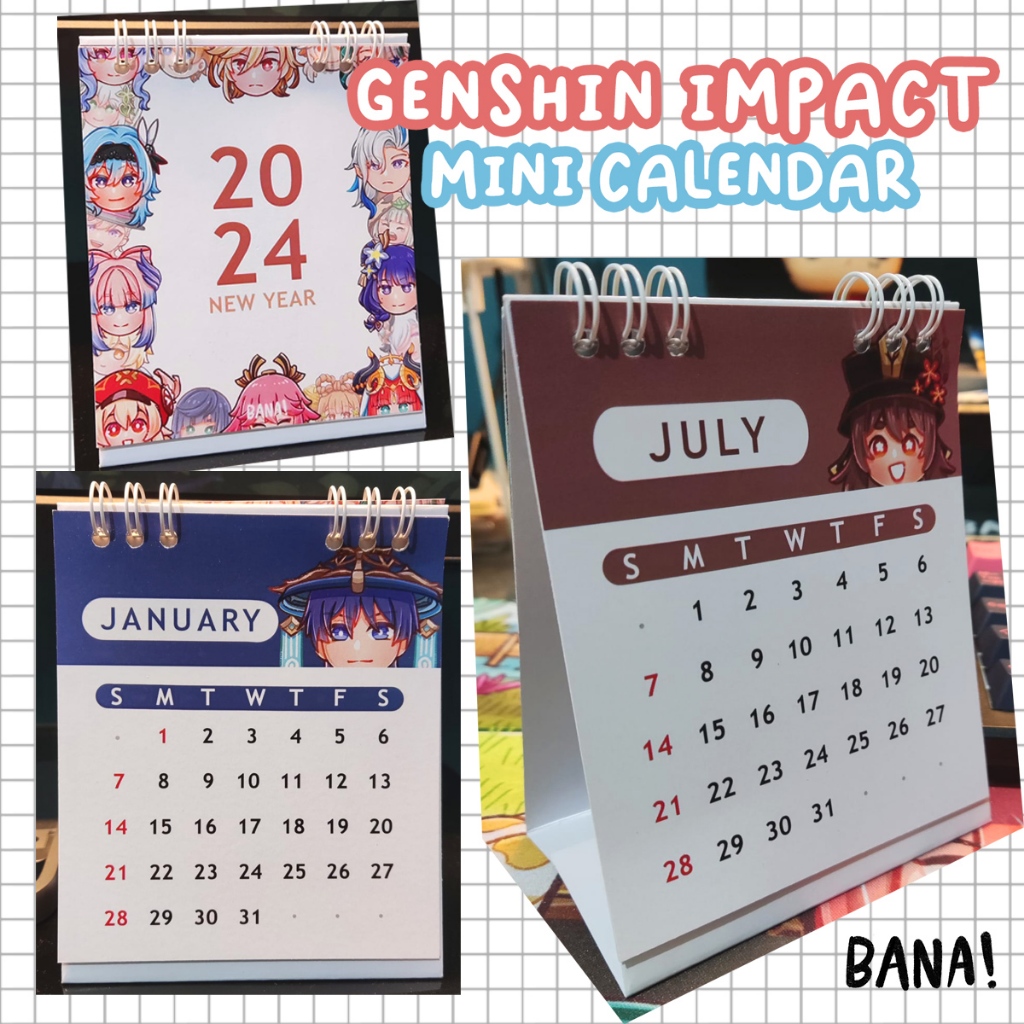 Jual Mini Kalender Genshin Impact 2024 by BANA Shopee Indonesia