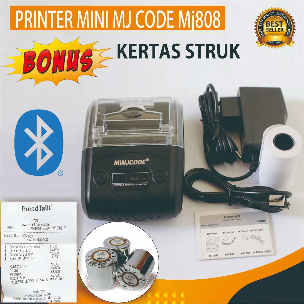 Jual Printer Bluetooth Mini Portable Printer Thermal Mm Cetak Resi Nota Struk Penjualan