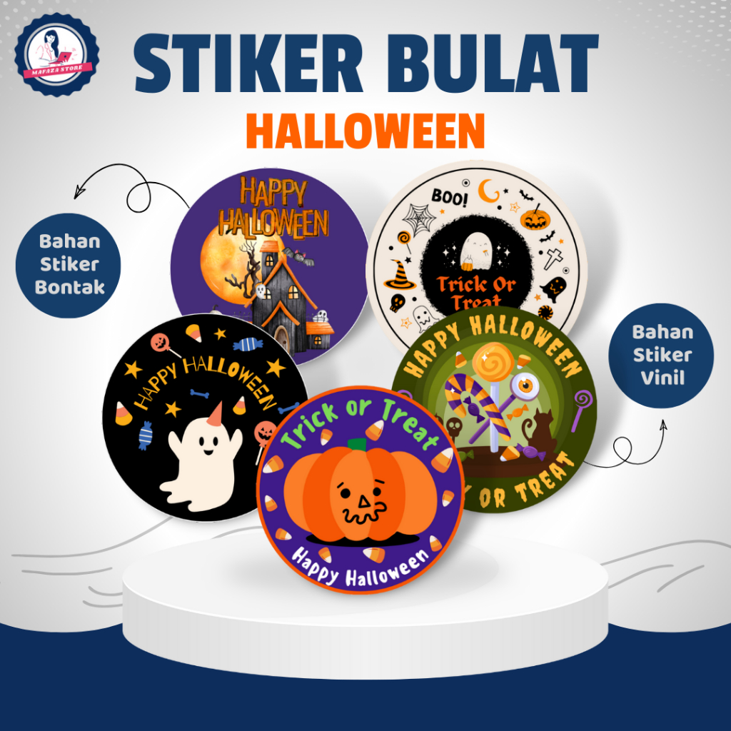 Jual Stiker Bulat Halloween / Label makanan hallowen / dekorasi event ...