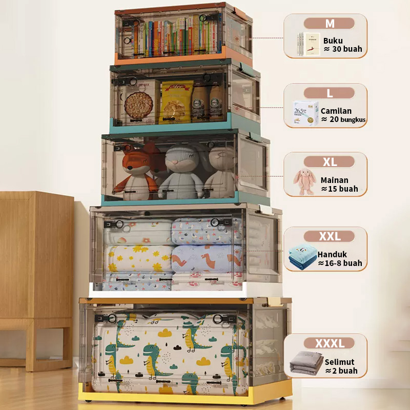 Jual Lipat Storage Box Transparant Container Box kotak Penyimpanan ...
