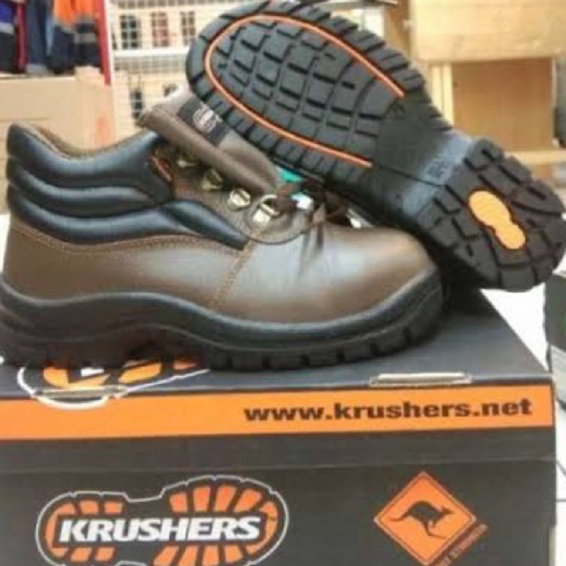 Jual Sepatu Safety Shoes KRUSHERS FLORIDA Brown Ori / Sepatu Safety