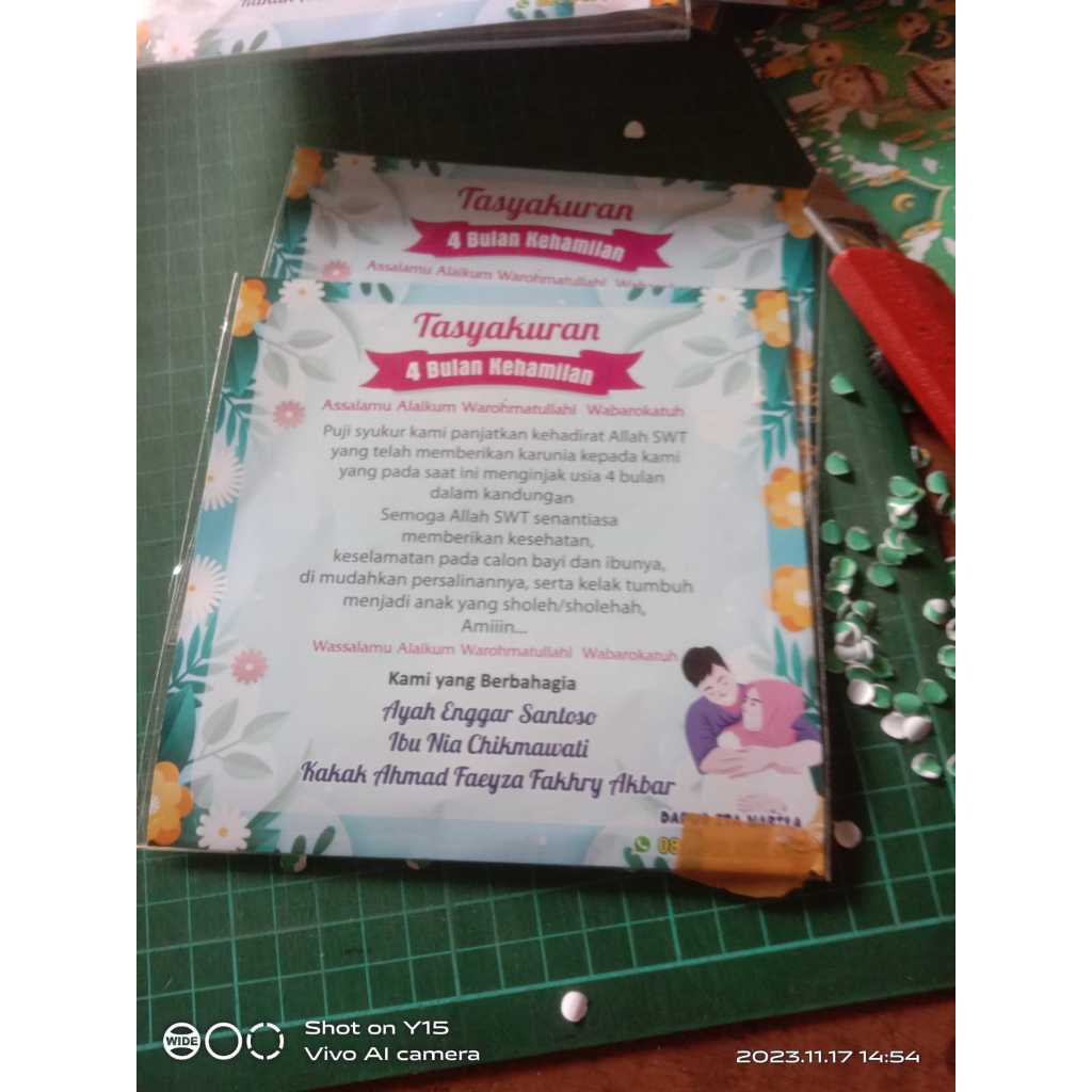 Jual Kartu Ucapan Kehamilan 4 Bulanan- Mapati - Bulanan / Mitoni murah ...