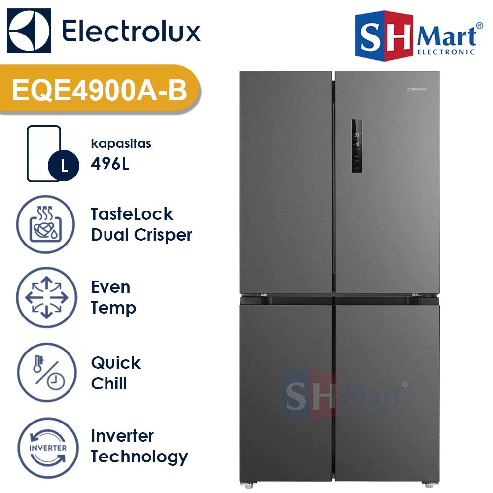 Jual KULKAS 4 PINTU ELECTROLUX KAPASITAS 496 LITER EQE4900AB / EQE ...