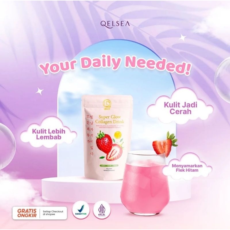 Jual QELSEA COLAGEN DRINK KEMASAN BARU QBAST SUPER GLOW COLLAGEN DRINK ...