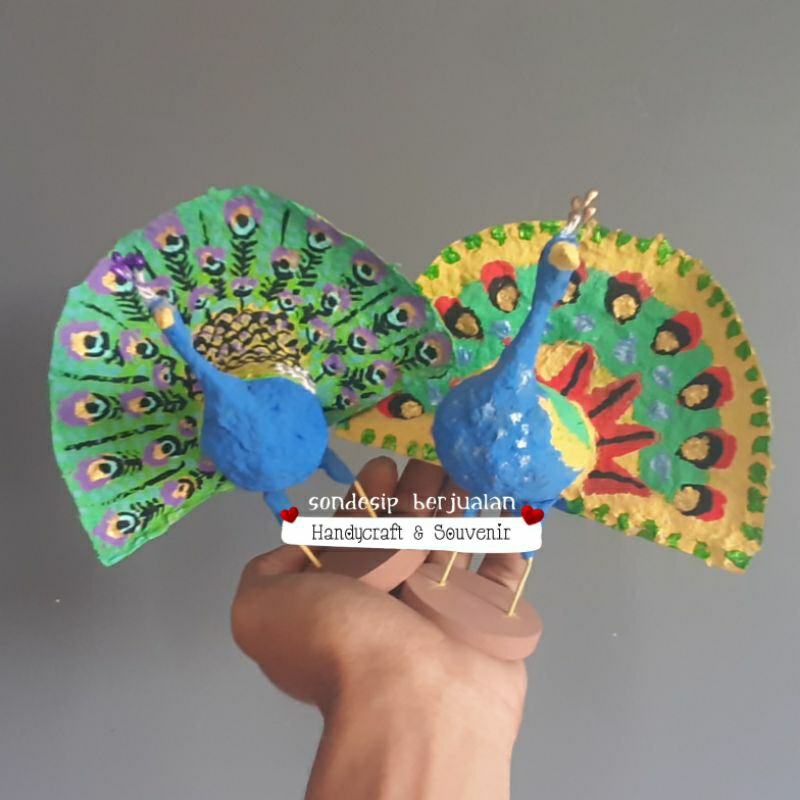 Jual Patung Bubur Kertas Model Merak Sudah Dicat Shopee Indonesia