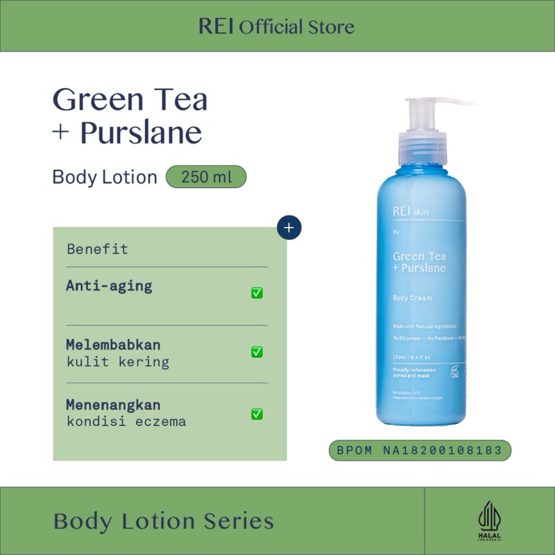 Jual Rei Skin Body Lotion Green Tea + Purslane | Shopee Indonesia