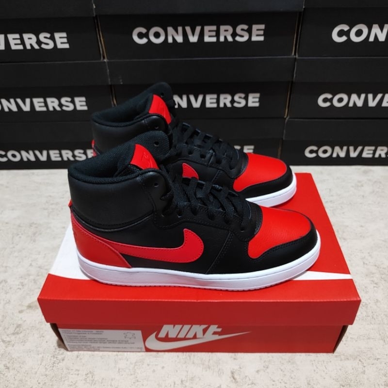 Nike ebernon mid hot sale black red