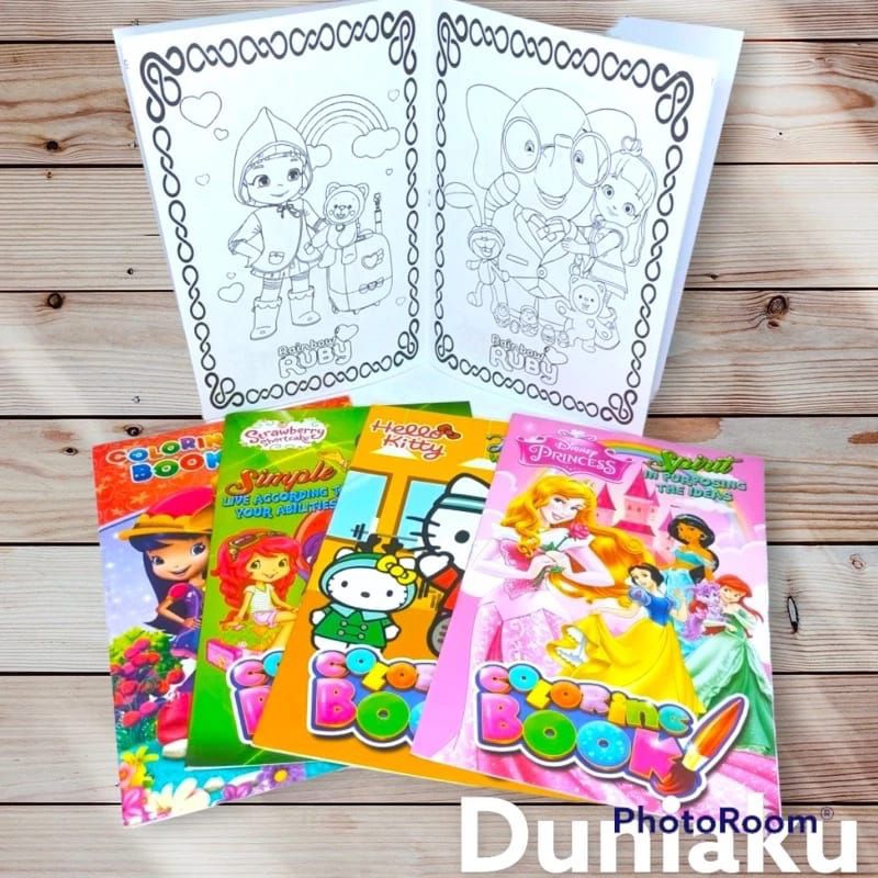 Jual buku mewarnai anak 10 buku / karakter cowok cewek/coloring book ...