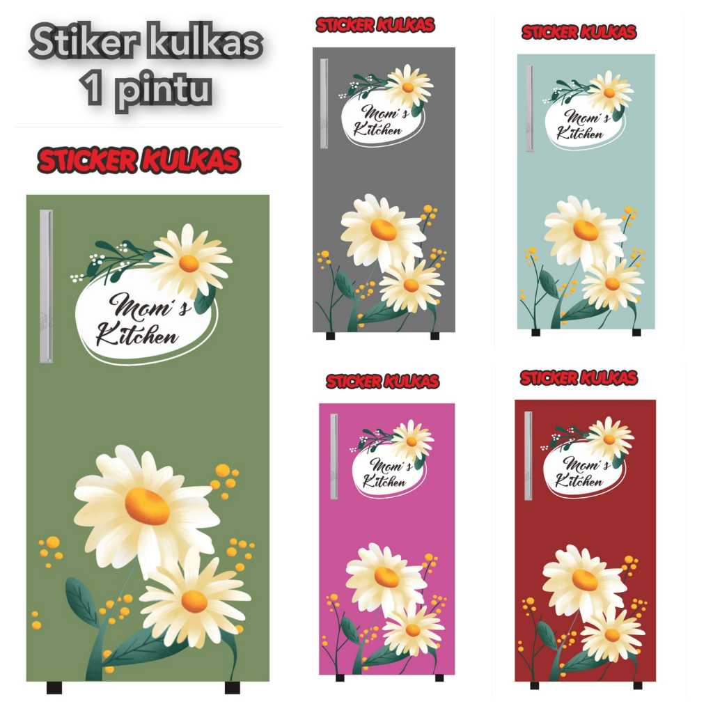 Jual STIKER KULKAS 1 PINTU MOTIF BUNGA MATAHARI TERBARU UKURAN 120X60CM