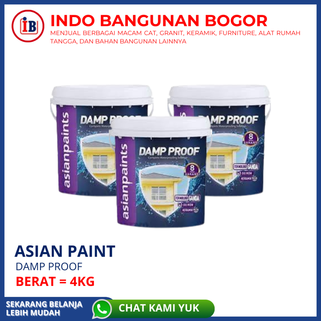 Jual ASIAN PAINT DAMP PROOF GALON 4KG/CAT ANTI BOCOR Shopee Indonesia