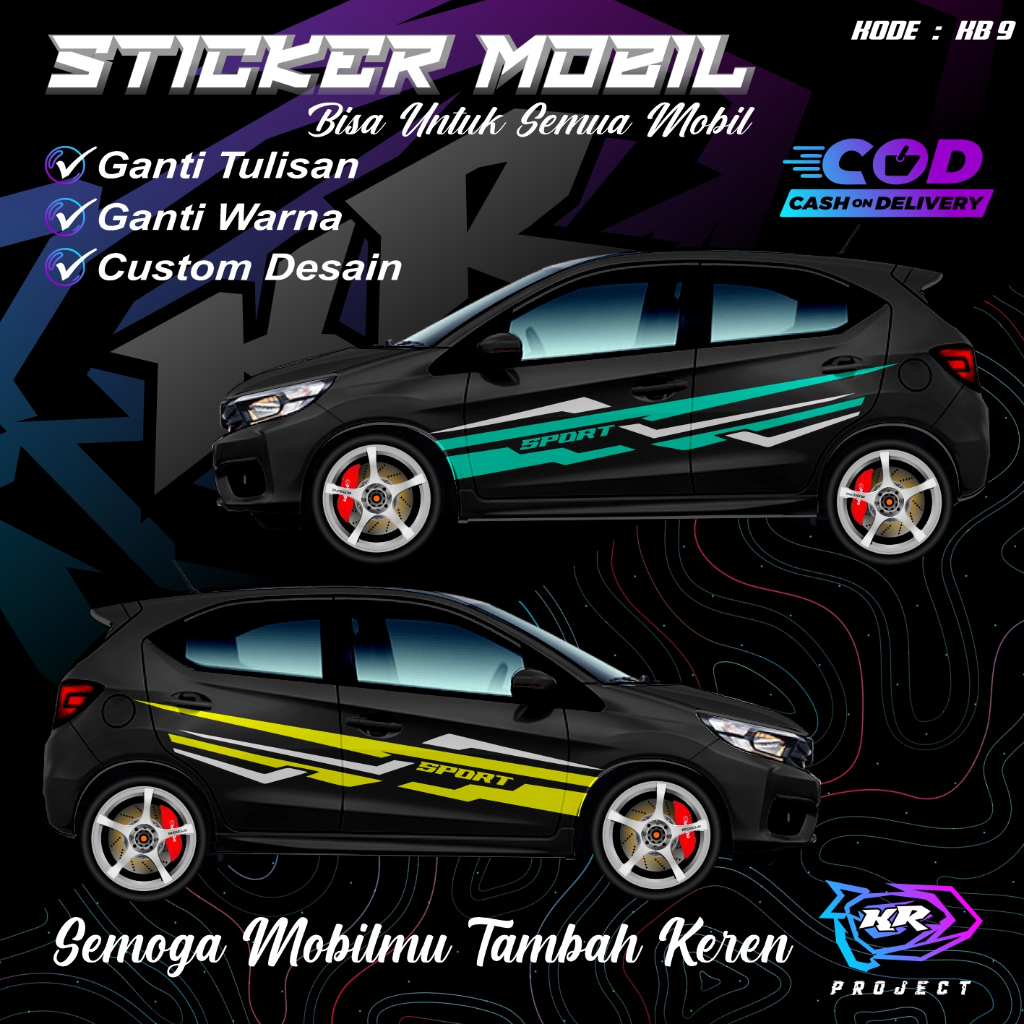 Jual Cutting Sticker Racing Sport Stiker Motif Tribal Agya Ayla Brio Sigra Jazz Yaris Bisa Untuk