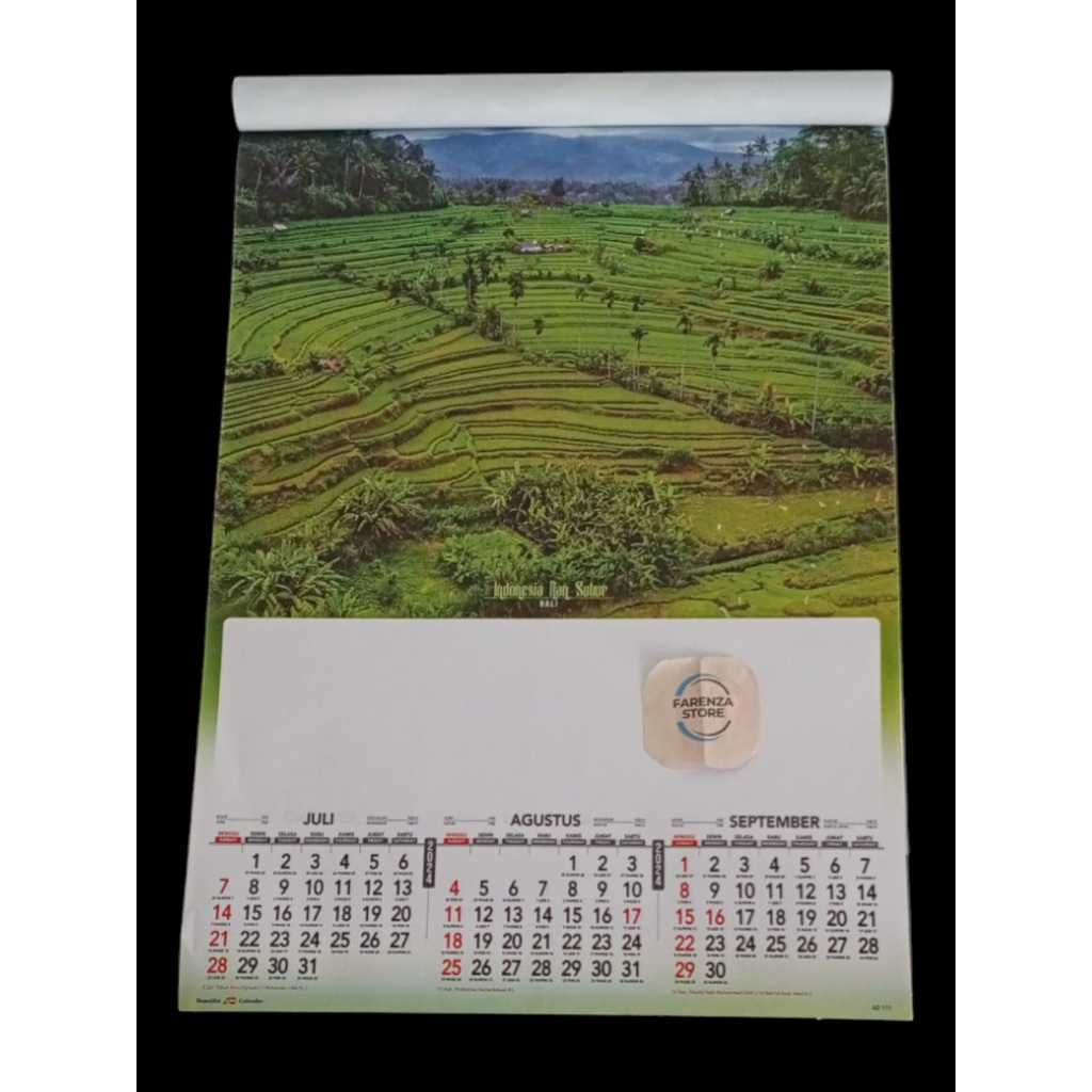 Jual Kalender Dinding Triwulan Tahun 2024 Motif Indonesia Nan Subur AO