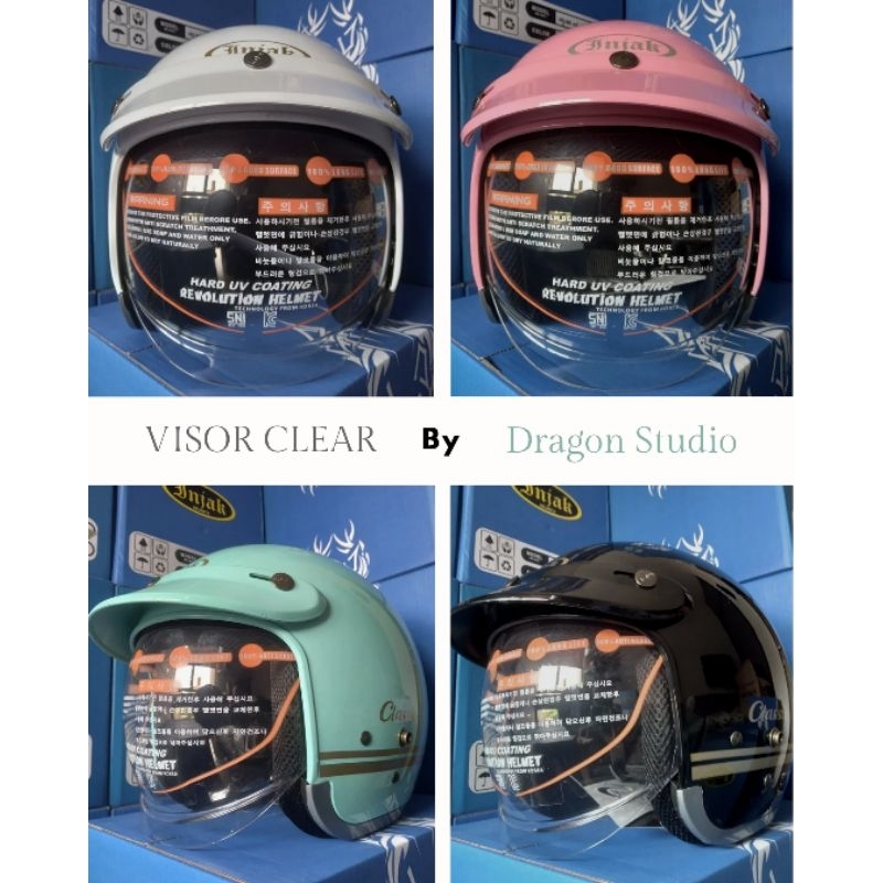 Jual Helm Injak 06 Kaca Dalam Bogo Half Face - Visor Bening - Anti UV ...
